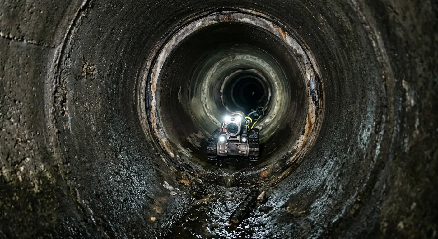 Robotic sewer camera inspecting pipe interior for Sewer Line Repair in Haines City